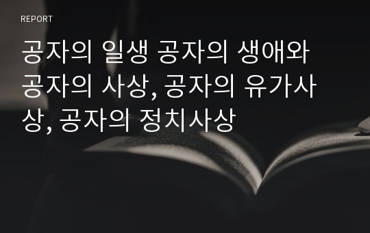 공자의 일생 공자의 생애와 공자의 사상, 공자의 유가사상, 공자의 정치사상