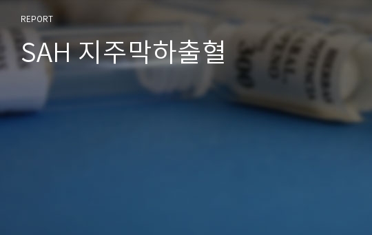 SAH 지주막하출혈