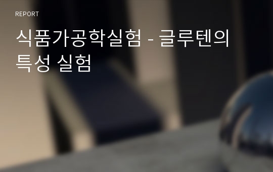 식품가공학실험 - 글루텐의 특성 실험