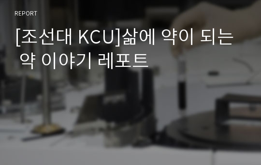 [조선대 KCU]삶에 약이 되는 약 이야기 레포트