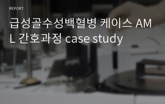 급성골수성백혈병 케이스 AML 간호과정 case study