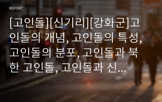 [고인돌][신기리][강화군]고인돌의 개념, 고인돌의 특성, 고인돌의 분포, 고인돌과 북한 고인돌, 고인돌과 신기리 고인돌, 고인돌과 강화군 고인돌, 고인돌과 아득이 고인돌 분석