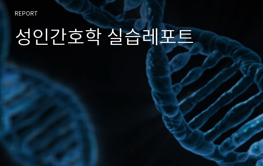 성인간호학 실습레포트