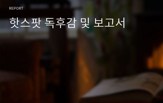 핫스팟 독후감 및 보고서