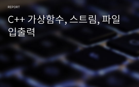 C++ 가상함수, 스트림, 파일 입출력