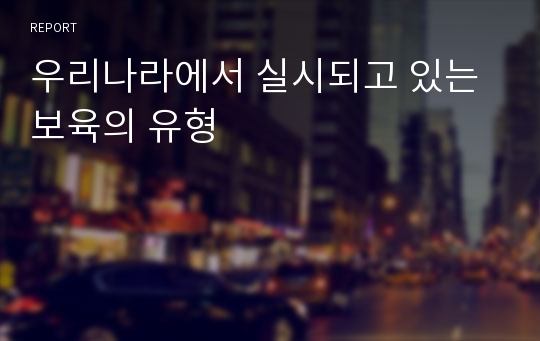 우리나라에서 실시되고 있는 보육의 유형