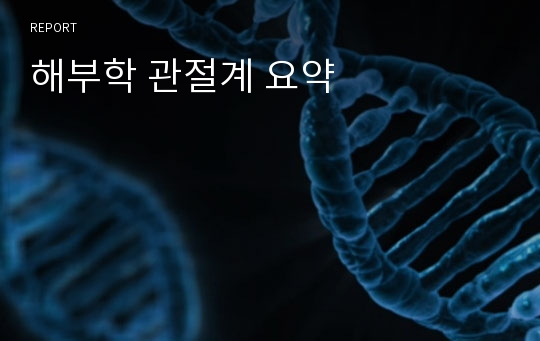 해부학 관절계 요약