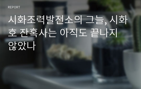 시화조력발전소의 그늘, 시화호 잔혹사는 아직도 끝나지 않았나