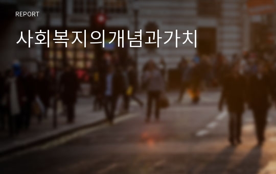 사회복지의개념과가치