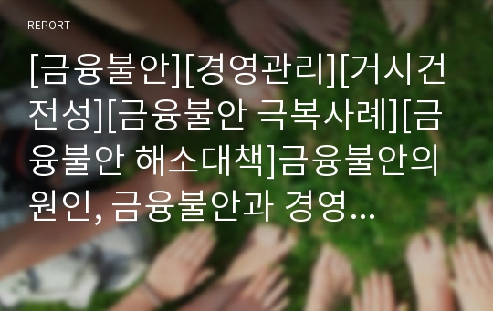 [금융불안][경영관리][거시건전성][금융불안 극복사례][금융불안 해소대책]금융불안의 원인, 금융불안과 경영관리, 금융불안과 거시건전성, 금융불안의 극복사례, 금융불안의 해소대책