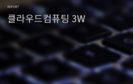 클라우드컴퓨팅 3W