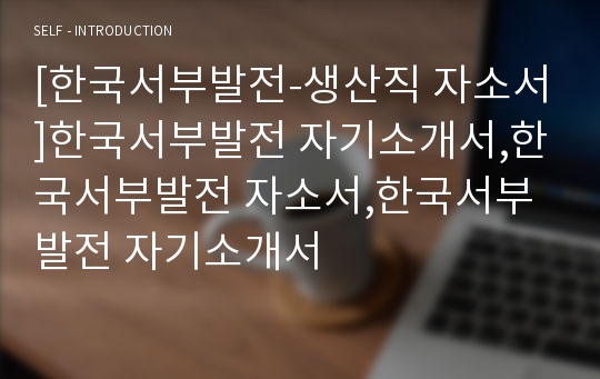 [한국서부발전-생산직 자소서]한국서부발전 자기소개서,한국서부발전 자소서,한국서부발전 자기소개서