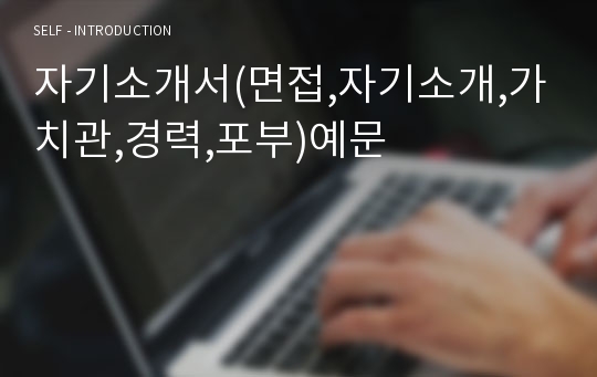 자기소개서(면접,자기소개,가치관,경력,포부)예문