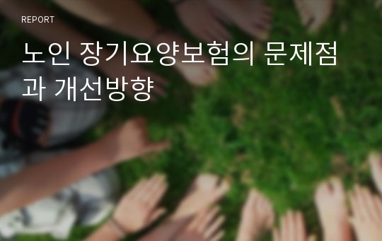 노인 장기요양보험의 문제점과 개선방향