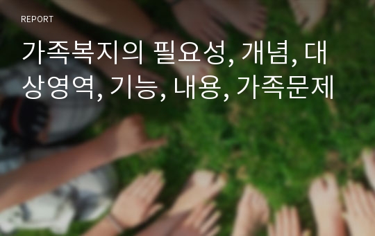 가족복지의 필요성, 개념, 대상영역, 기능, 내용, 가족문제