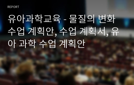 유아과학교육 - 물질의 변화 수업 계획안, 수업 계획서, 유아 과학 수업 계획안