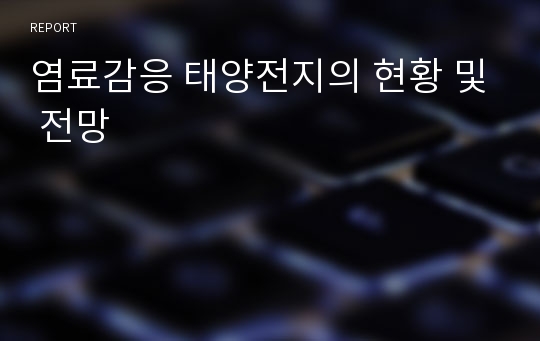 염료감응 태양전지의 현황 및 전망