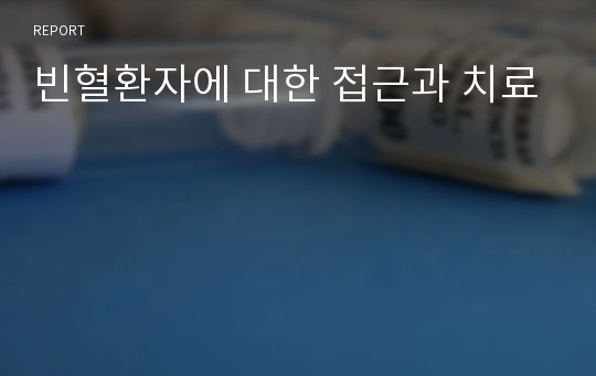 빈혈환자에 대한 접근과 치료