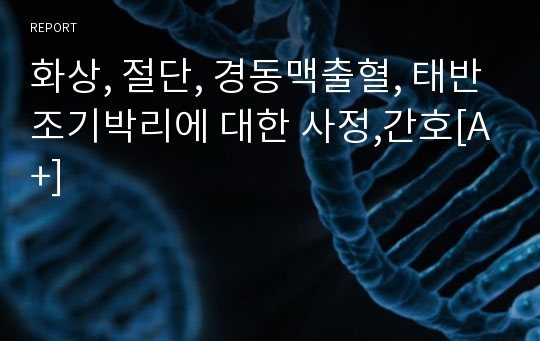 화상, 절단, 경동맥출혈, 태반조기박리에 대한 사정,간호[A+]