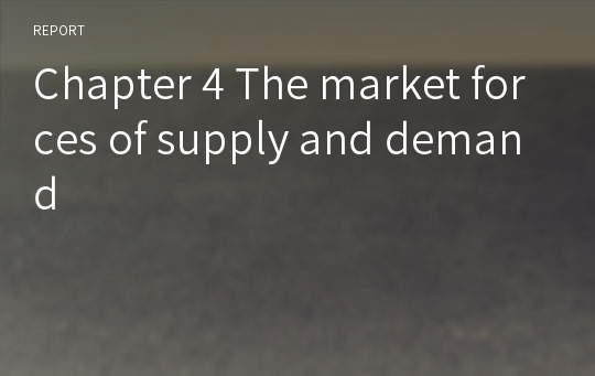 Chapter 4 The market forces of supply and demand