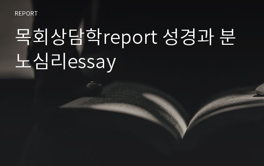 목회상담학report 성경과 분노심리essay