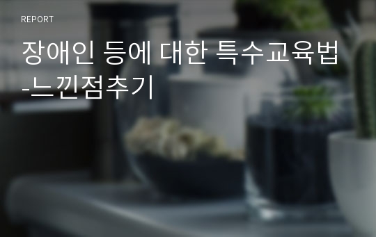 장애인 등에 대한 특수교육법-느낀점추기