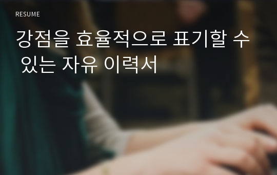 강점을 효율적으로 표기할 수 있는 자유 이력서