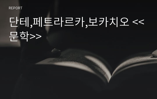 단테,페트라르카,보카치오 &lt;&lt;문학&gt;&gt;