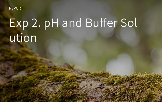 Exp 2. pH and Buffer Solution