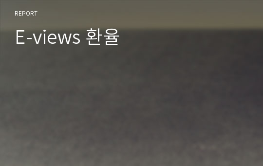 E-views 환율