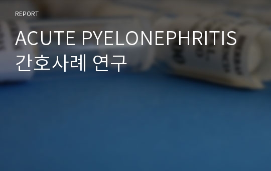 ACUTE PYELONEPHRITIS 간호사례 연구