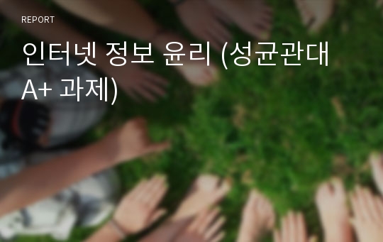 인터넷 정보 윤리 (성균관대 A+ 과제)