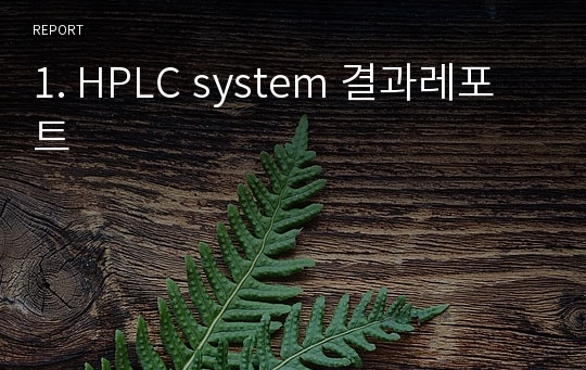 1. HPLC system 결과레포트