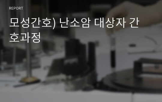 모성간호) 난소암 대상자 간호과정