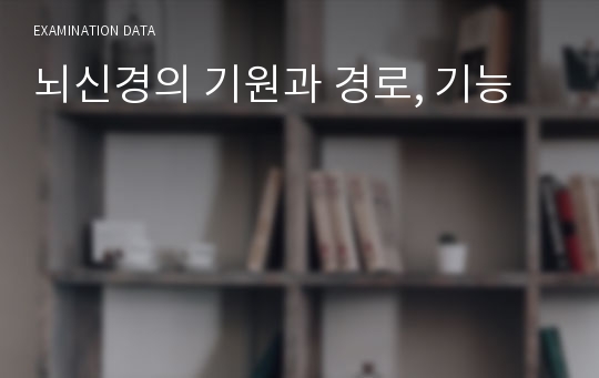 뇌신경의 기원과 경로, 기능