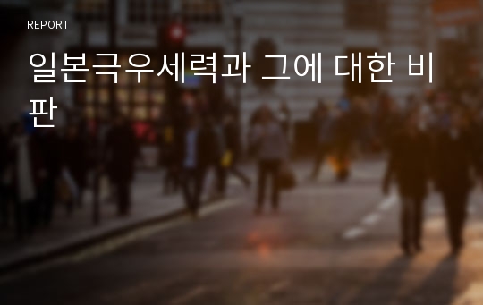 일본극우세력과 그에 대한 비판