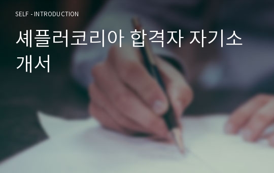 셰플러코리아 합격자 자기소개서