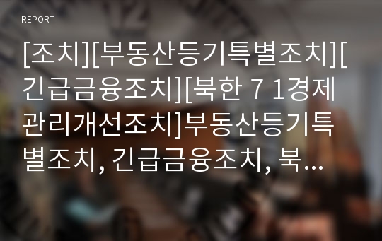 [조치][부동산등기특별조치][긴급금융조치][북한 7 1경제관리개선조치]부동산등기특별조치, 긴급금융조치, 북한 7 1경제관리개선조치, 유해물질건강장해예방조치, 안구질환교육조치 분석