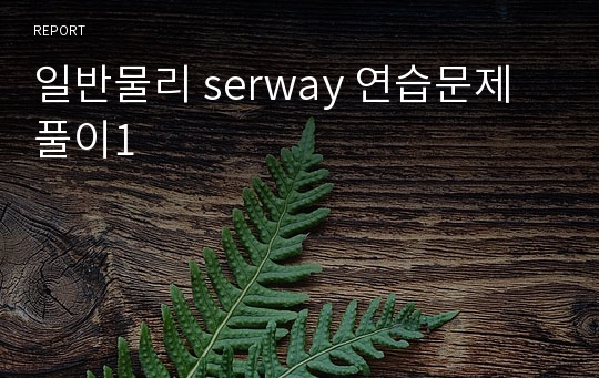 일반물리 serway 연습문제 풀이1