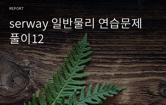 serway 일반물리 연습문제 풀이12