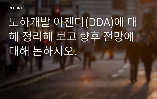 도하개발 아젠더(DDA)에 대해 정리해 보고 향후 전망에 대해 논하시오.