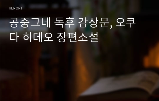 공중그네 독후 감상문, 오쿠다 히데오 장편소설