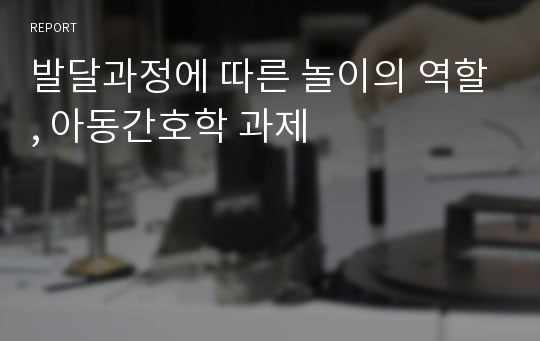 발달과정에 따른 놀이의 역할, 아동간호학 과제