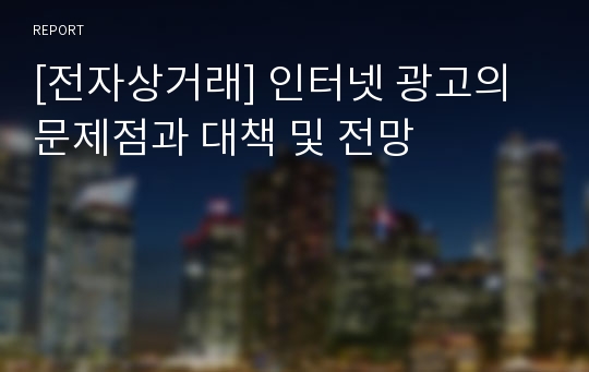 [전자상거래] 인터넷 광고의 문제점과 대책 및 전망