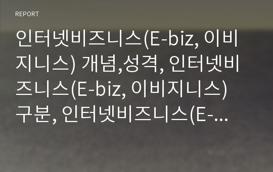 인터넷비즈니스(E-biz, 이비지니스) 개념,성격, 인터넷비즈니스(E-biz, 이비지니스) 구분, 인터넷비즈니스(E-biz, 이비지니스) 시스템평가, 인터넷비즈니스 특허출원 전략