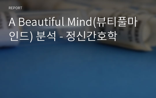 A Beautiful Mind(뷰티풀마인드) 분석 - 정신간호학