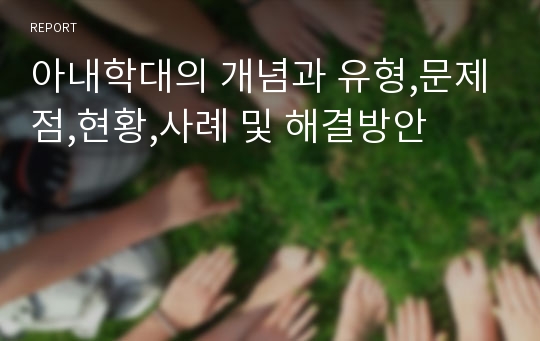 아내학대의 개념과 유형,문제점,현황,사례 및 해결방안