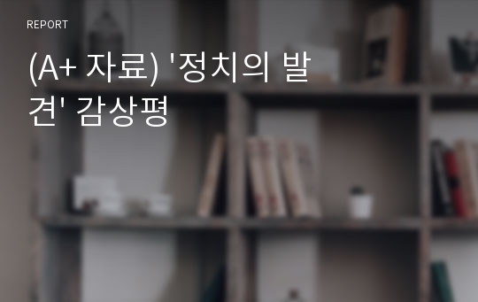 (A+ 자료) &#039;정치의 발견&#039; 감상평