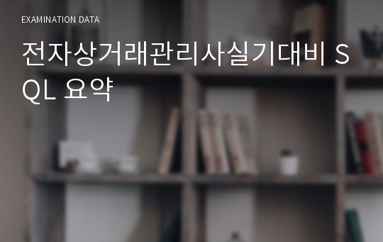 전자상거래관리사실기대비 SQL 요약