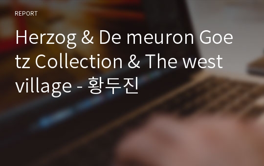 Herzog &amp; De meuron Goetz Collection &amp; The west village - 황두진